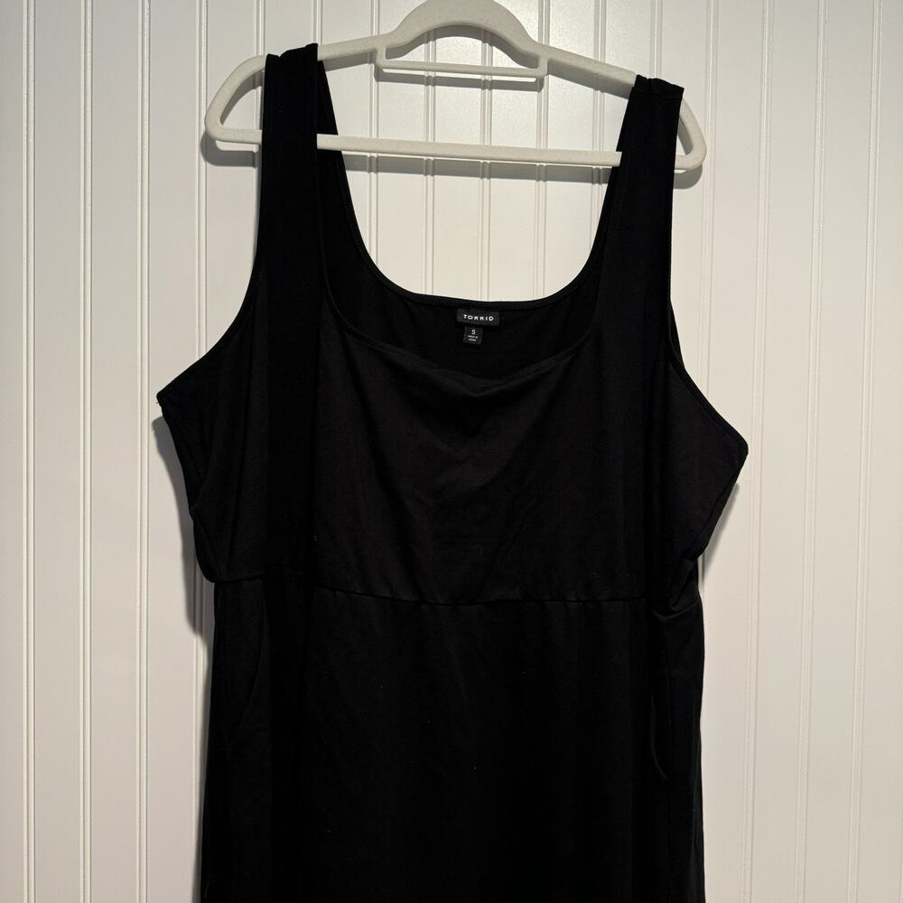 Torrid Black Ponte Square Neck A Line Midi Dress Plus Size 5X - Picture 3 of 7